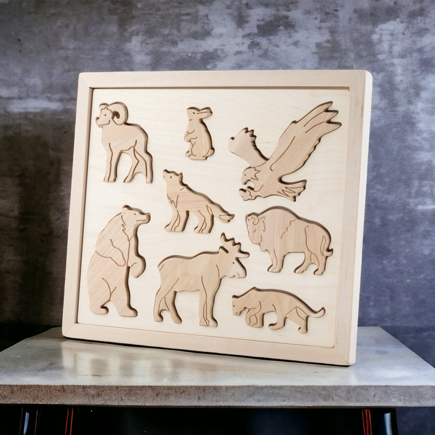 Kubi Dubi Wooden Sorting Puzzle - Animals Of North America