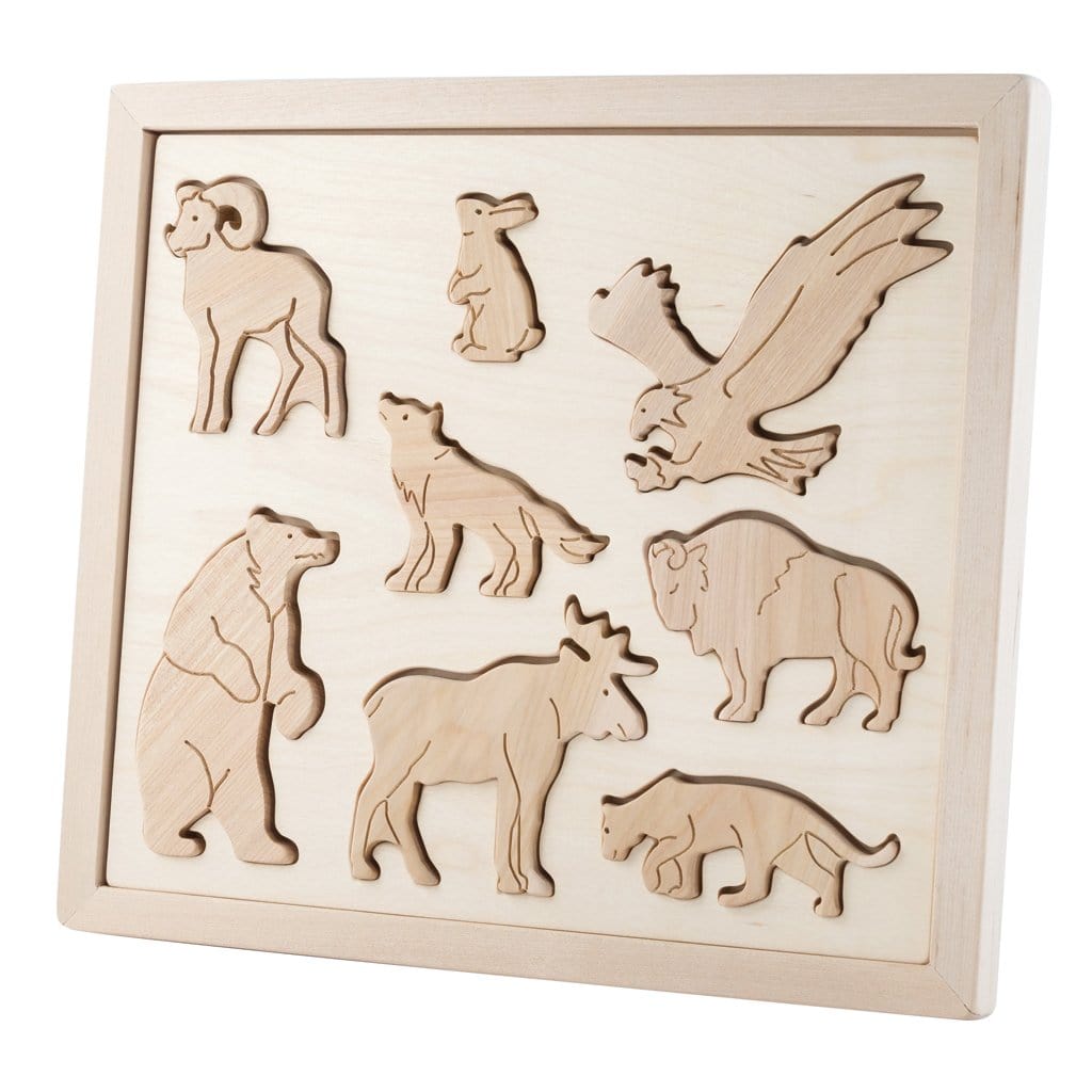 Kubi Dubi Wooden Sorting Puzzle - Animals Of North America