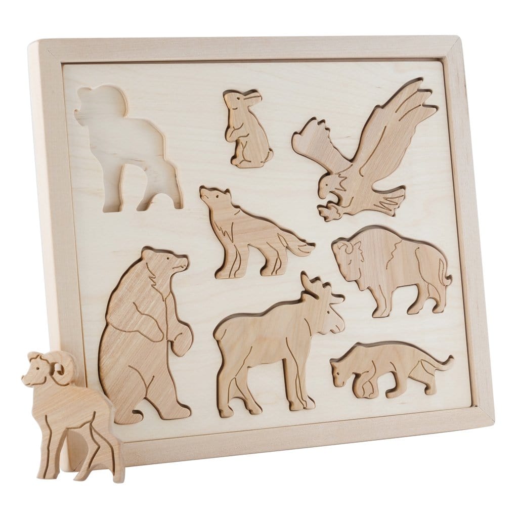 Kubi Dubi Wooden Sorting Puzzle - Animals Of North America