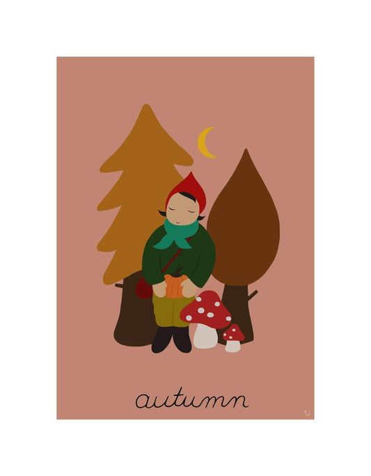 wolfnodle autumn prints, children wall decor, wolfnoodle print australia